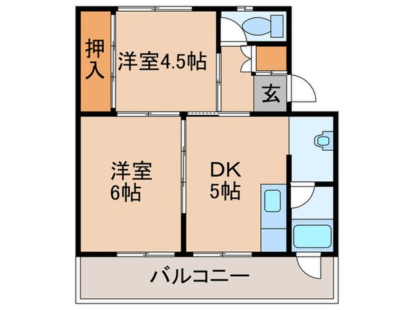 ビレッジハウス直方4号棟の物件間取画像